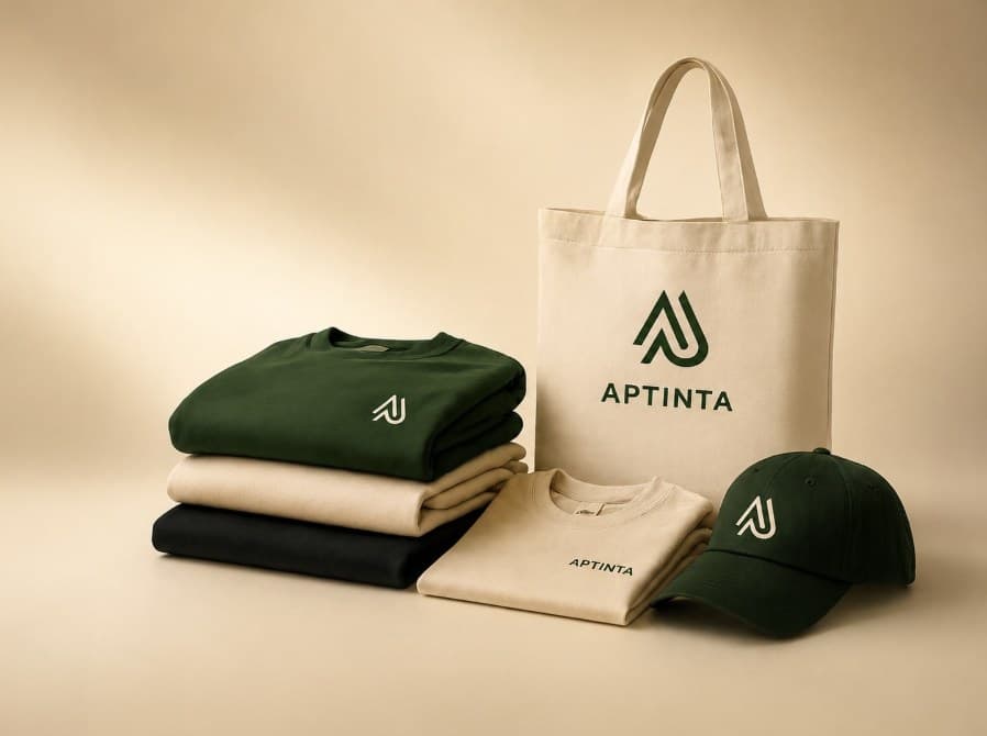 Sudaderas, camiseta, bolsa de tela y gorra personalizadas con el logotipo de Aptinta